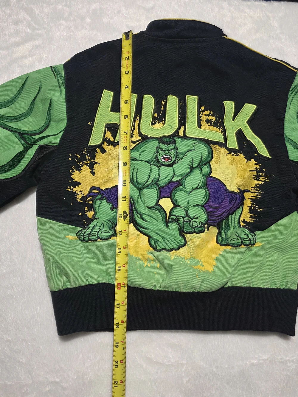 Y2K JH Design Marvel Hulk Nascar Embroidered Racing Jacket Youth Size S 5/6